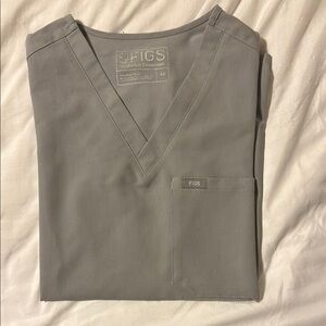 Figs Grey Scrub Top